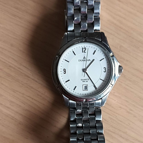 Dugena Quartz WR 50 ανδρικό ρολόι σαν καινούργιο με μεταλλικό μπρασελέ