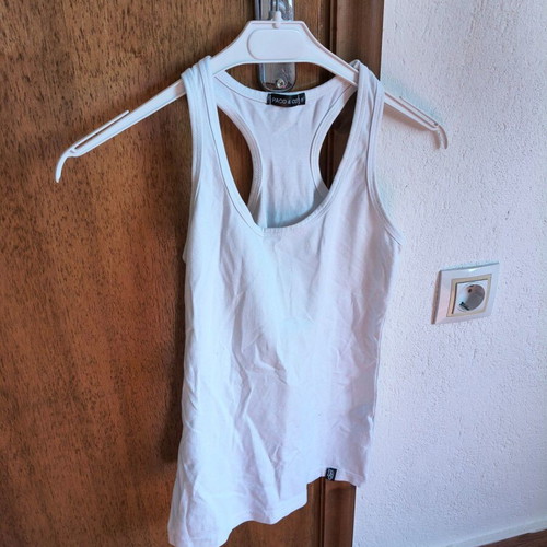 Paco & Co white sports tank top, size S-M