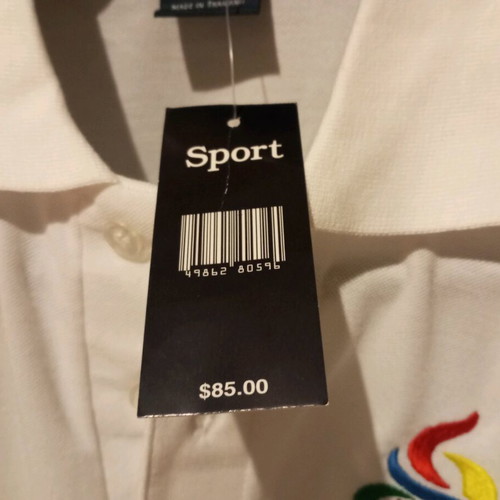 Collectible white men's polo shirt new, size L