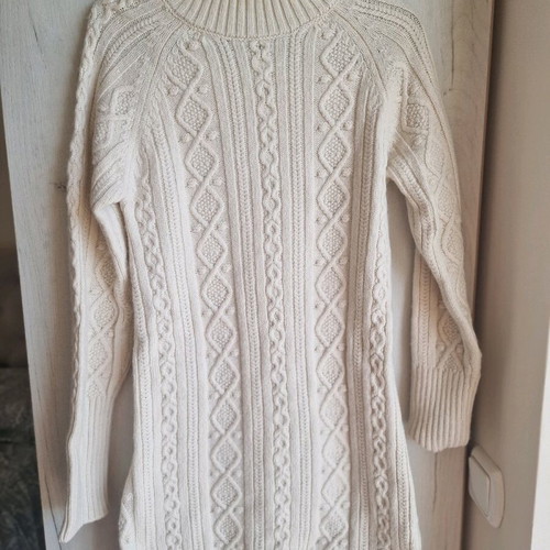 Zara blouse dress like new, beige and white, size L