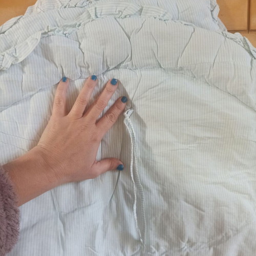 Baby crib bumpers used, pack of 2, soft blue striped