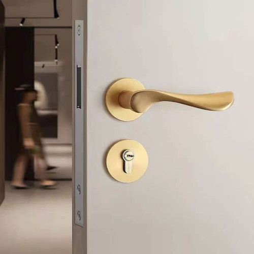 Bedroom door lock set golden new, 6 pieces