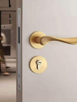 Bedroom door lock set golden new, 6 pieces