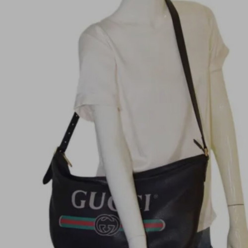 Gucci bag print half moon hobo like new, black shoulder