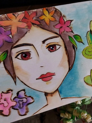 Ξύλινο κουτί Frida με ζωγραφιά και πυρογραφία