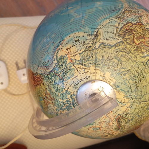 Scan Globe vintage illuminated globe with Greek map