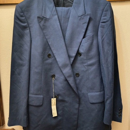 Vintage Men's Suit Germany Anzug New, Blue, Size 54