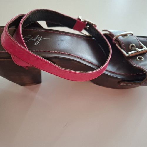 Miss Sixty leather sandals size 40, used, pink and brown