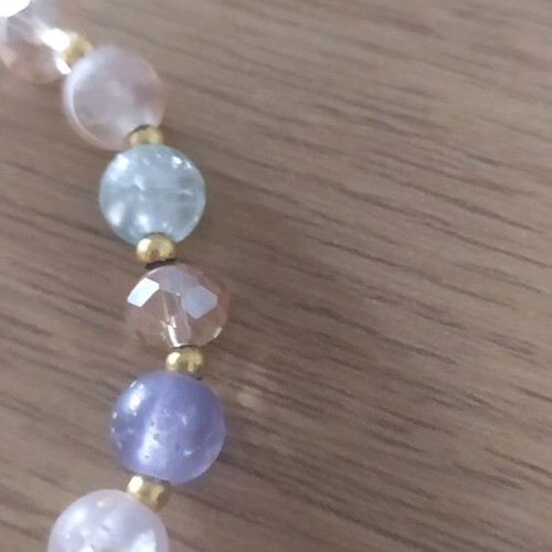 Women's bracelet like new with pastel stones and steel details