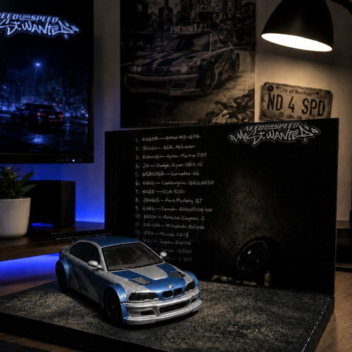BMW M3 GTR Diorama inspired by Need for Speed Most Wanted, new