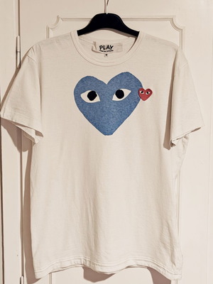 Comme Des Garcons Play vintage men's T-shirt, white, size M