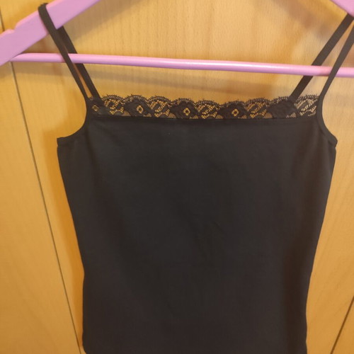Set of two black tops new, one with lace and one sheer