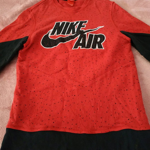 Nike men's long-sleeve shirt used, size Small, black-red