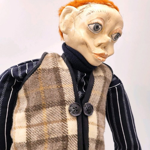 Antique handmade doll Quasimodo from Notre Dame used