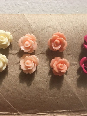 Rose earrings set of 4 pairs like new
