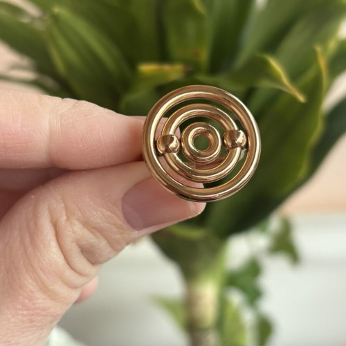Folli Follie ring pink gold with concentric circles like new