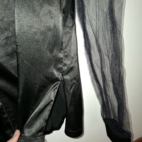 Mind Your Style blouse with transparent sleeves like new, black XXL