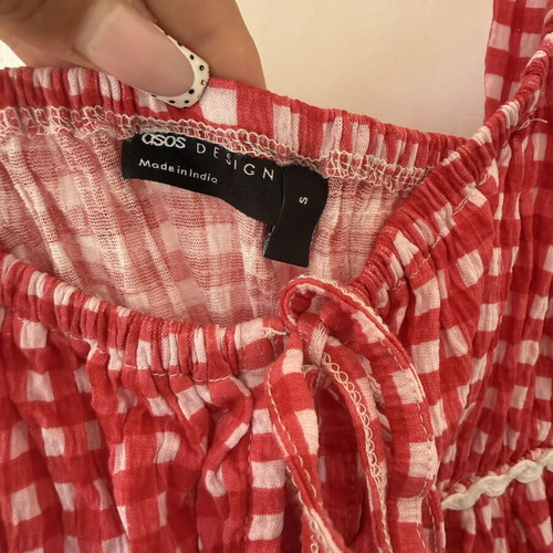 Asos Gingham Picnic Top like new, red and white summer style