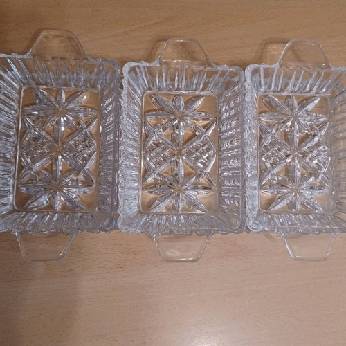 Crystal vintage ordevieras-dry fruit dishes like new, set of 4