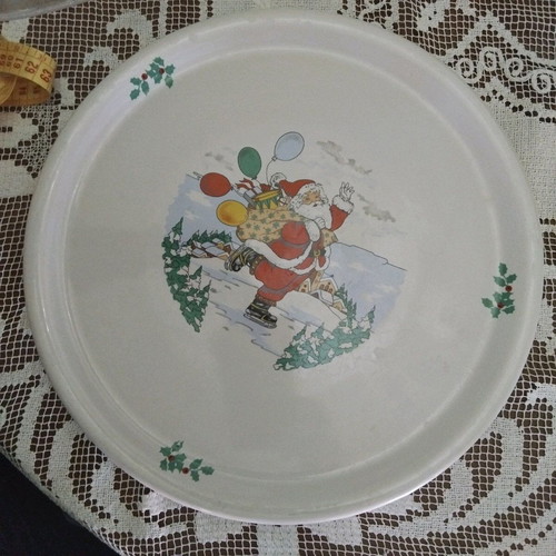 Apulum vintage porcelain plate like new, collectible Christmas 32 cm