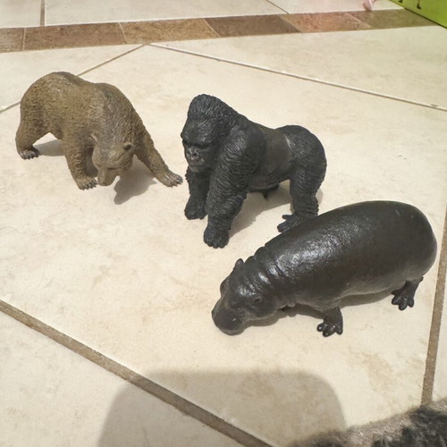 CollectA figures like new, brown bear, gorilla and pygmy hippopotamus