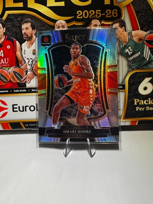 2025-26 Panini Select Euroleague Omari Moore Silver Prizm card new