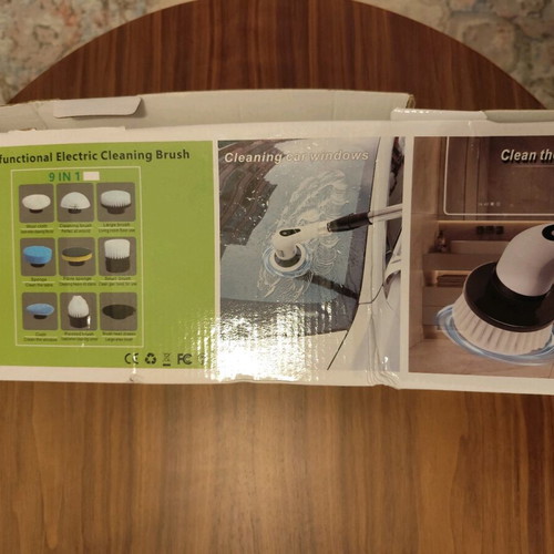 Electric cleaning brush wireless with 9 heads and handle new