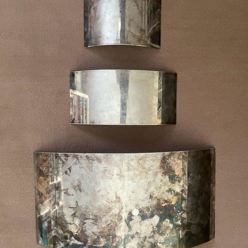 Italian Silver-Plated Frames set of 3 used, silver 925 by Cini Boeri