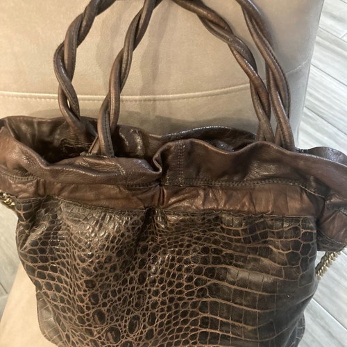 Massimo Dutty leather handbag and shoulder bag used with matte chain 50x50cm