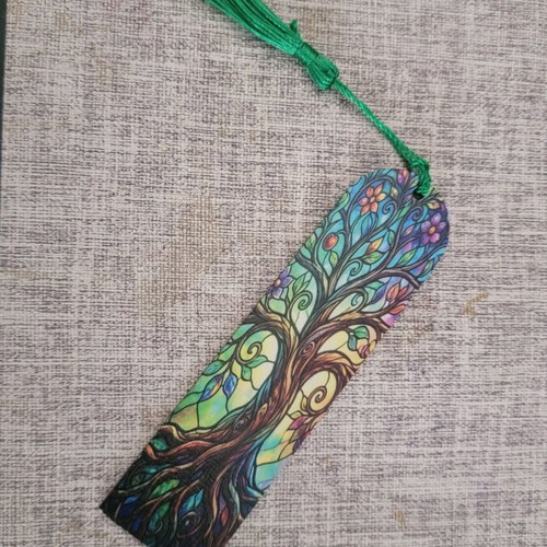 Wooden bookmark new with design on one side
