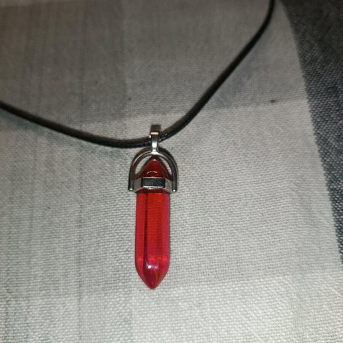 Necklace with red crystal like new