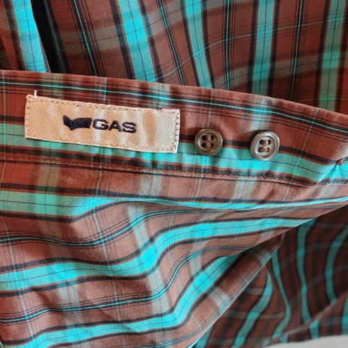 Gas men's shirt size L, like new, brown and green