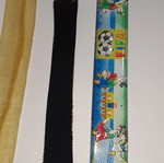 Handmade bookmark with embroidered pattern in black and ecru