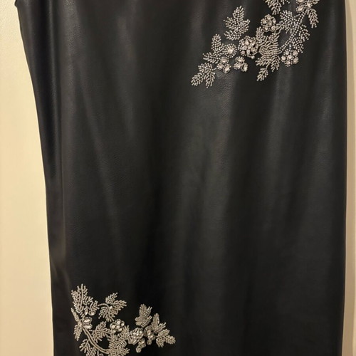 Zara leather dress like new with bead embroidery black size M