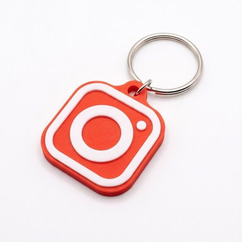 3D-Printed Instagram Keychain with NFC Chip made to order, multicolor