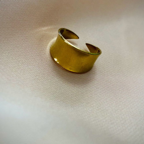 Steel ring Smirni one size gold color new