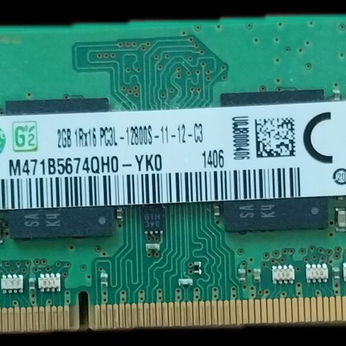 2GB RAM DDR3L SO-DIMM PC3L-12800 used, pack of 2 for laptop