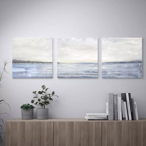IKEA set of three coastal paintings like new