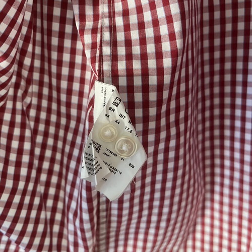 Hugo Boss men's red check slim fit shirt like new, size 44