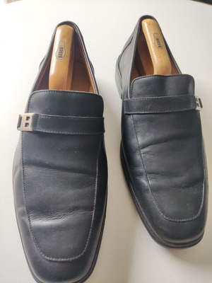 Loafers Bally men's black leather size 43 used