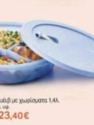 Tupperware container with compartments and valve for microwave new