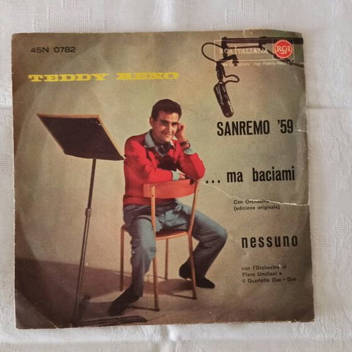 Teddy Reno 45 RPM record used, RCA Italiana, Sanremo '59