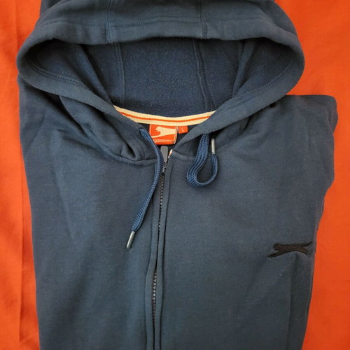 Slazenger Hoodie jacket used, size Large, blue petrol