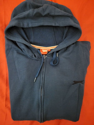 Slazenger Hoodie jacket used, size Large, blue petrol