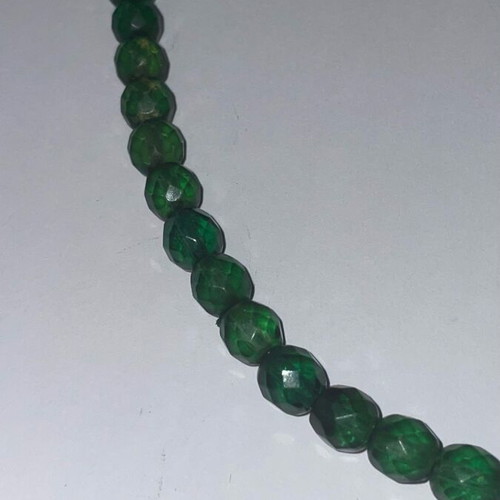 Necklace used green/emerald faux