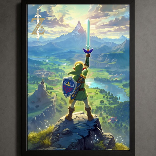 Zelda framed art print 30x40cm