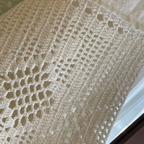 Crochet curtain used, handmade traditional embroidered 122x50 cm