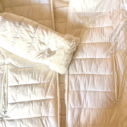 White double-face jacket like new, reversible