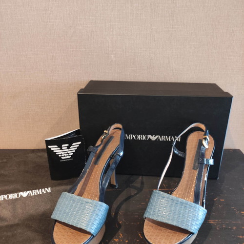 Armani Jeans δερμάτινα πέδιλα μεταχειρισμένα, μπλε, νούμερο 39
