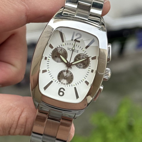 Vogue Chronograph watch like new, stainless steel, quartz